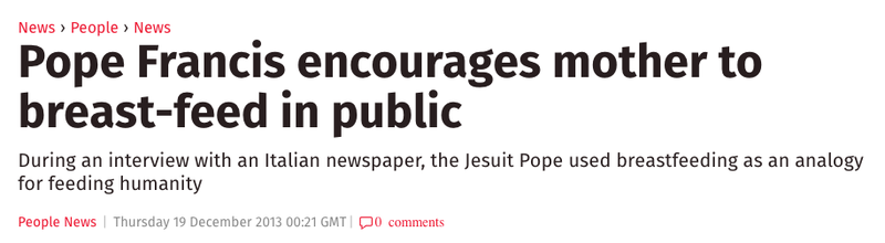 Illustration for article titled For the 5th Time, Yes, Pope Francis Is Serious About Breastfeeding in the Sistine Chapel